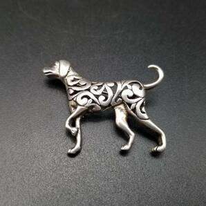 犬 スターリングシルバー 米国 ヴィンテージ ブローチ 銀 彫金 ビンテージ アクセサリー チャーム 服飾小物 アニマル 動物 M2の画像8