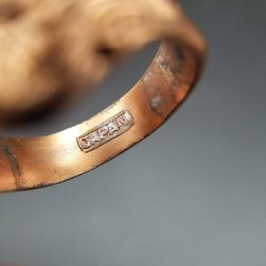 銅製 スプーンリング 曲線 ソリッドカッパー ヴィンテージ リング アールデコ 指輪 ビンテージ アクセサリー コスチュームジュエリー Av3の画像7