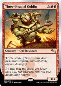 MTG　【Foil】 Three-Headed Goblin　在庫英1枚まで　ホイル　UST　★他多数出品中