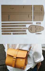 (スリアン） レザークラフト アクリル 型 ショルダーバッグ 革 ハンドメイド 型紙 (丸型留め具タイプ)