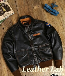  Horse Hyde TYPE A-2 V. HILTS emblem flight jacket black S size 1942 large . mileage horse leather 1.1mm