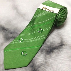FREEDOM 美品 新古品未使用帯（タグ）付 微光沢 ネクタイ 斜めストライプ レジメンタル 緑系 グリーン系 R-007772 ゆうパケット