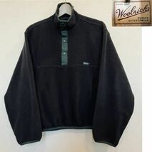 USA製 WOOLRICH ウールリッチ POLARTEC ポーラテック プルオーバーフリースジャケットS 黒☆ビンテージ90's アウトドアウエア アメリカ製 _画像1