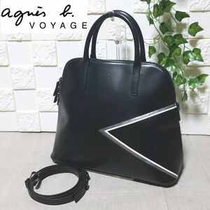 【美品】アニエスベー 2way ショルダーバッグ 牛革 レトロフューチャー