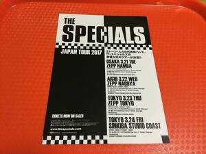 スペシャルズ 2017年来日公演チラシ1枚☆即決 SPECIALS ２トーン スカ JAPAN TOUR