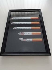 アートフレーム§A4額(選択可)写真ポスター付§煙草・禁煙ポスター・シガレット・ユーモア・黒・たばこ・タバコ・禁煙