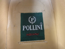 【ポリーニ】本物 POLLINI 靴 24.5cm 茶 Uチップ ビジネスシューズ 外羽根式 本革 レザー 男性用 メンズ 伊製 6 1/2_画像9