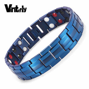 [ size adjustment possible ] germanium far infrared negative ion magnet bracele magnetism bracele titanium men's health accessory blue 