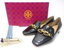 新品★TORY BURCH トリーバーチ★JESSA 25MM LOAFER★ジェッサ ローファー★パテント★ブラック_画像1