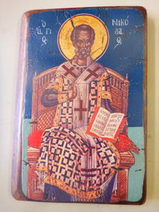 新品★ギリシャ正教イコン「聖ニコラス」★手描きによる複製　キリスト教