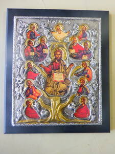 Art hand Auction 新品★ギリシャ正教イコン｢イエスと12使徒｣★印刷による複製 キリスト教, 美術品, 絵画, その他