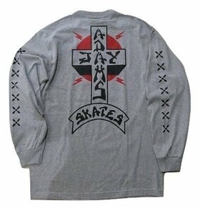 JB即決★ JAY ADAMS ジェイ・アダムス ライジングサンクロス ロングスリーブ ロンT　HEATHER GRAY 灰 グレー Lサイズ 新品 SKATE SURF