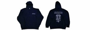 JB即決 ZEPHYR ゼファー ＃３フロントレフトチェストTEAM COMPETITION＆バック月光 プルオーバー フードスウェット 左胸チーム 紺 L 新品