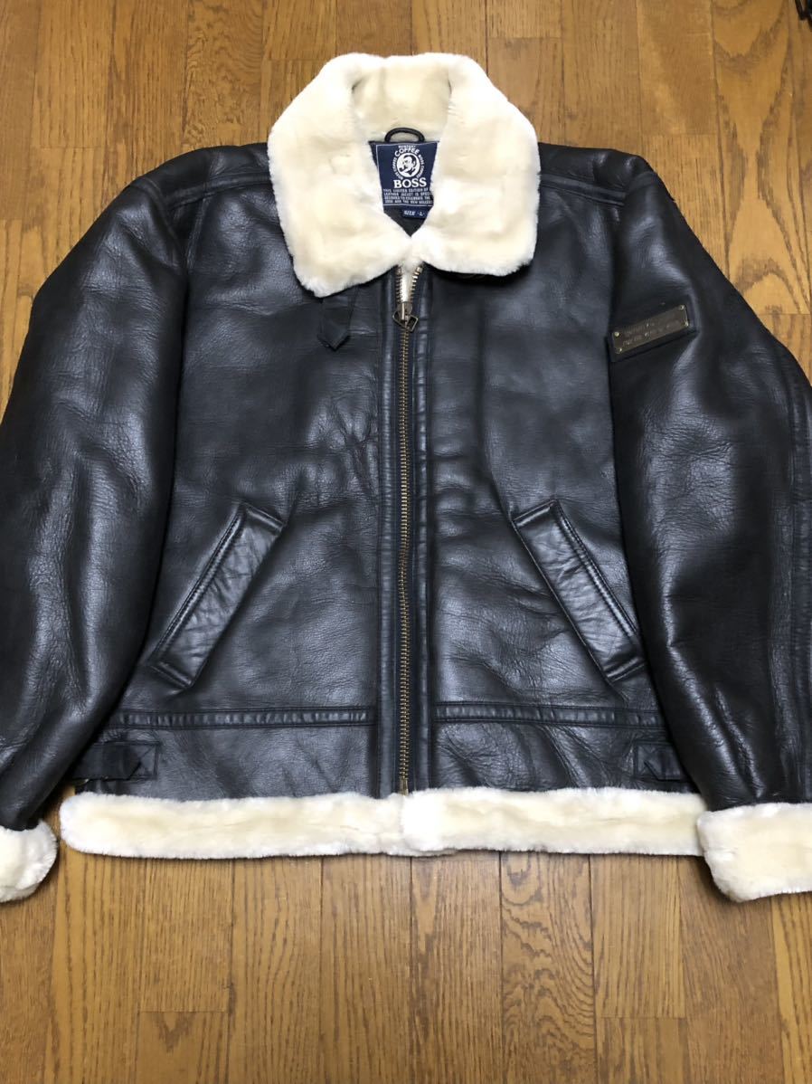 ビジネスバック BOSS B-3 フライトジャケット メンズ S 黒 ボスジャン