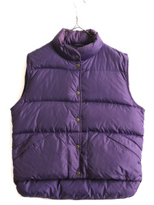 90s # L e ruby n nylon down vest ( lady's M ) old clothes 90 period old tag LLBEAN LL bean Old high‐necked outdoor purple 