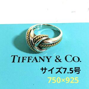 Tiffany Gold 750 Silver 925 Размер кольца 7,5