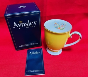 Aynsley エインズレイ　カップ　Mag マグ　yellow 黄色　新品未使用