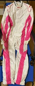 ☆HPI レーシングスーツ ステージ200 サイズM　ホワイト/ピンク　FIA公認