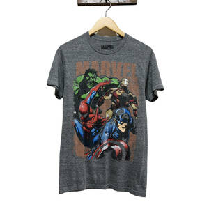 USA 古着 半袖 Tシャツ マーベル アベンジャーズ アイアンマン スパイダーマン グレー 古着卸 激安 BA0509