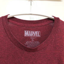 USA 古着 半袖 マーベル MARVEL デッドプール ロゴ アメコミ メンズXL ボルドー 古着卸 激安 BA0551_画像3