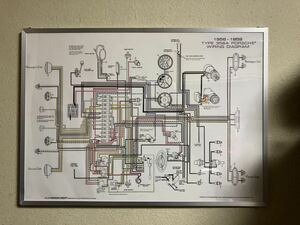 ポルシェ356◆配線図 ポスター◆アルミフレーム付き 空冷ポルシェ PORSCHE A2サイズ