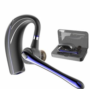 Bluetooth ヘッドセット5.0 高音質片耳 快適装着 ハンズフリー 青