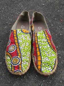 [29cm]⑭ новый товар * Africa n принт *pa-nyu* эспадрильи * обувь 