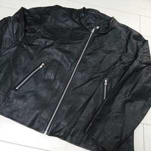  free shipping lady's 4L rider's jacket fake leather jacket black large size jk036