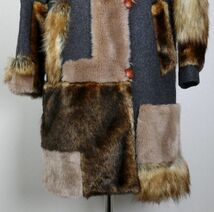 17AW kolor カラー ハイブリット フェイクファー ウール コート 1 b6095_画像3