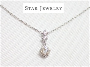 166[TS]綺麗♪◆STAR JEWELRY/スタージュエリー◆ 3Pダイヤ Pt950 プラチナ ネックレス ダイヤモンド0.12