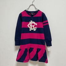 新品 RALPH LAUREN ラルフローレン ワンピース キッズ 女の子 ネイビー/ピンク ボーダー柄 サイズ6 未使用タグ付き_画像7