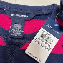 新品 RALPH LAUREN ラルフローレン ワンピース キッズ 女の子 ネイビー/ピンク ボーダー柄 サイズ6 未使用タグ付き_画像2