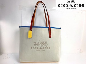 極美品★送料無料★完売モデル コーチ COACH ファブリック シティトートバッグ 肩掛け可能