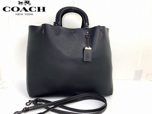 良品★送料無料★ コーチ COACH ローグ グラブタン エンベリッシュド レザー 2Way ショルダーバッグ トートバッグ