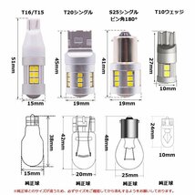 LEDバルブ T10 ホワイト DC12V 6W相当 1000ルーメン 6500K 集光レンズ 無極性 2個 90日保証[M便 0/1]_画像6