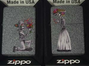 Zippo Skull・2個セット　スカルペア #28987 花束プロポーズ　新品