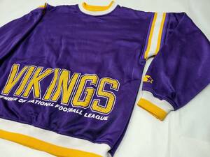 良好 レア 80s～ STARTER VIKINGS NFL ロゴプリント スウェット ポリコットン Lサイズ 80年代 90年代 ビンテージ バイキングス スターター