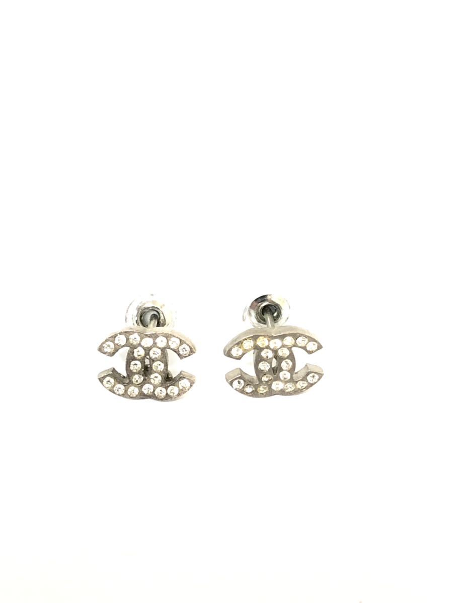美品 CHANEL ラインストーン ココマーク ピアス ピアス(両耳用) 日経