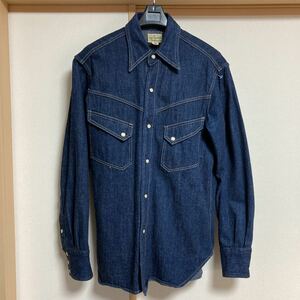 【極美品】WAREHOUSE ウエアハウス LONG HORN TYPE DENIM WESTERN SHIRT ロングホーンタイプ デニムウエスタンシャツ サイズ38 長袖シャツ