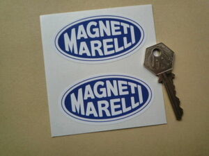 海外　MAGNETI MARELLI Blue Oval Rally Sticker Decal マニエッティ 70mm × 35mm 2枚セット