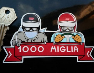 海外　MILLE MIGLIA 1000 Sticker ミッレミリア ステッカー デカール 125mm x 70mm