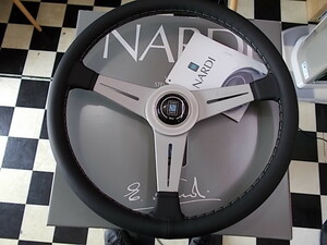NARDI　ナルディ Classic レザー　N1５1　ブラックレザー＆シルバースポーク ３８０mm　送料無料