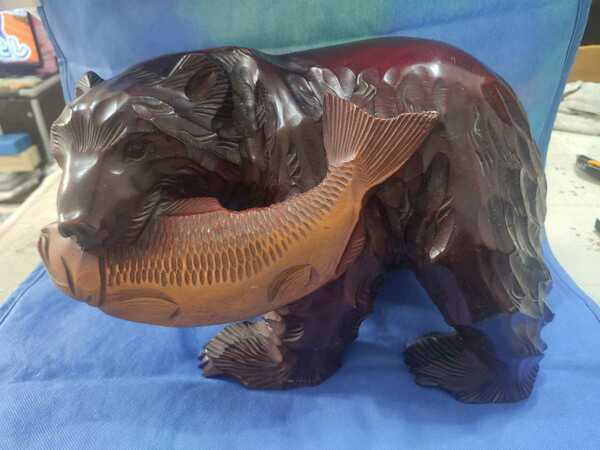 熊（大）　木彫　北海道　昭和レトロ 置物　アンティーク