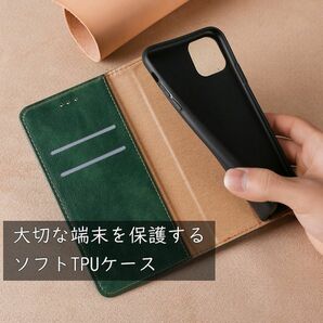 iPhone 11用 スマホケース 新品 ブラウン 手帳型 レザー 耐衝撃 アイフォン カード収納 携帯ケースの画像5