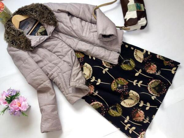 ローラアシュレイ Laura Ashley ★軽く、暖かなエコファーコート★紫掛かった薄茶色★サイズUK8 EUR34 USA4(7~9号位)★ジャケット