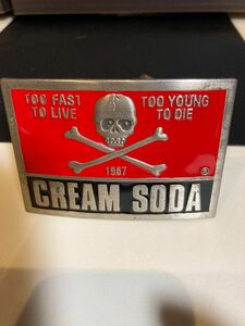 クリームソーダ　40周年　バックル CREAMSODA ドクロ　 ピンクドラゴン