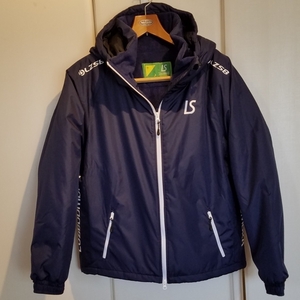  size L[ new goods unopened ] loose isombla[ limited goods ] navy [ free shipping ] cotton inside half coat 