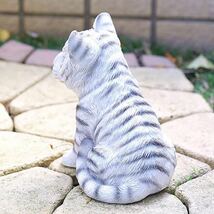置物 虎 人気 お洒落 オブジェ 白虎 かっこいい 可愛い 屋外 プレゼント ホワイト 卓上 動物 置き物 高級感 開運 猫 ネコ かわいい_画像3
