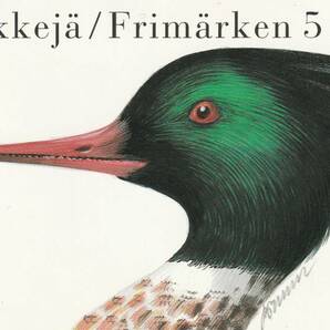 外国切手・フィンランド 1993年発行「海鳥切手帳」 5種連刷 未使用の画像1