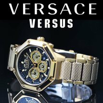 新品1円 ヴェルサーチVERSACE ヴェルサスVERSUSヴェルサーチェ50m防水 クロノグラフ 腕時計 イタリアン 日本未発売 メンズ 新品_画像2